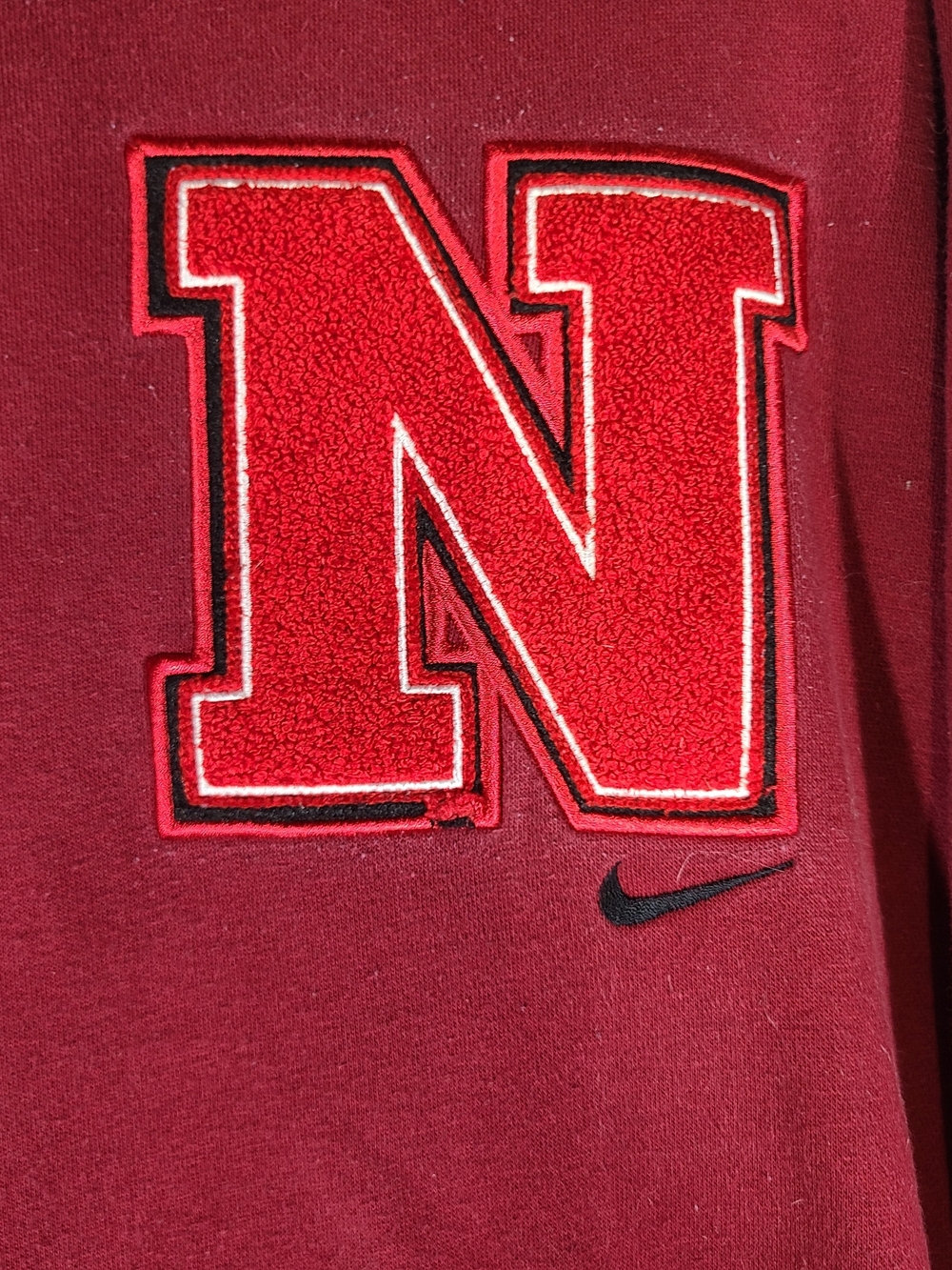 Nike Nebraska Cornhuskers Hoodie Mens XL Red Chenille Varsity N Pullover hoodie - Picture 2 of 5